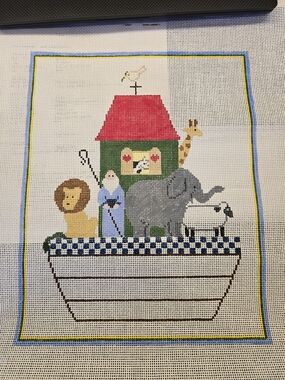Noah's Ark Handpainted Needlepoint Canvas